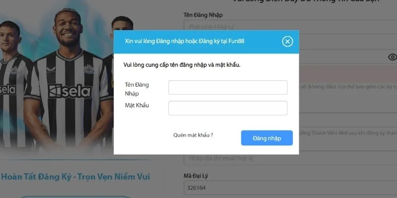 Đăng ký tài khoản fun88